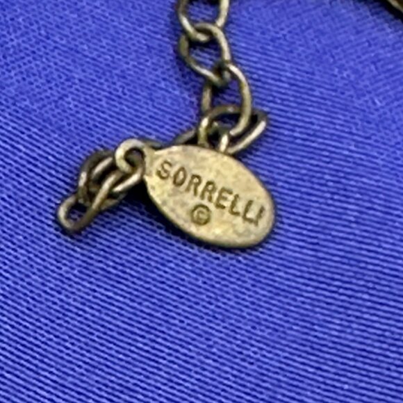 Sorrelli Signed Antique Gold-Tone Crystal & Faux Pearl Necklace - Picture 12 of 16